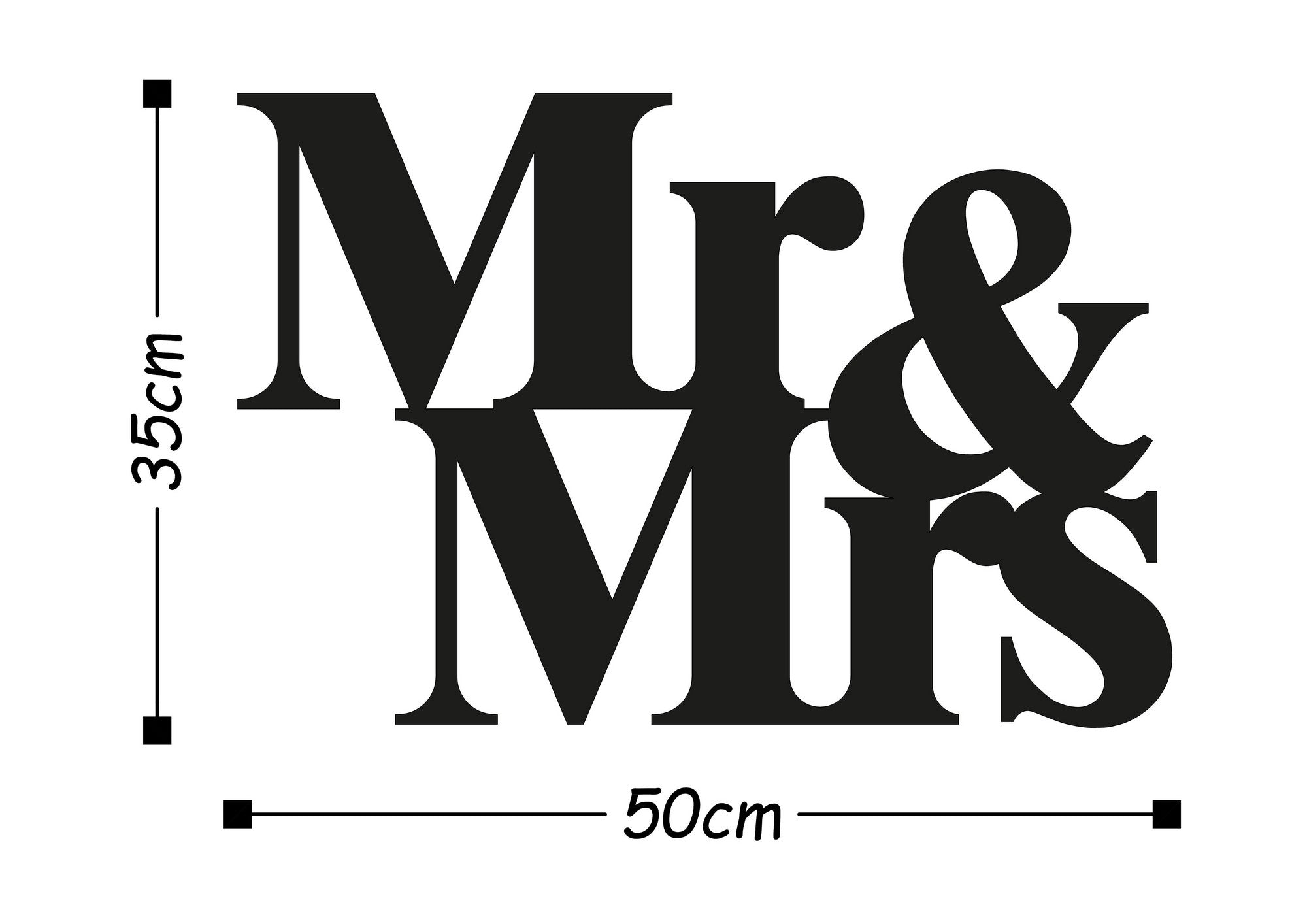 Décoration murale Mr & Mrs Maddox L50xH35cm Métal Noir