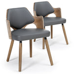 Lot de 2 fauteuils scandinaves en gris vintage