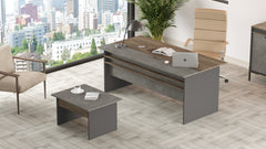 Ensemble Bureau et table basse Harvey Bois Nature et Gris