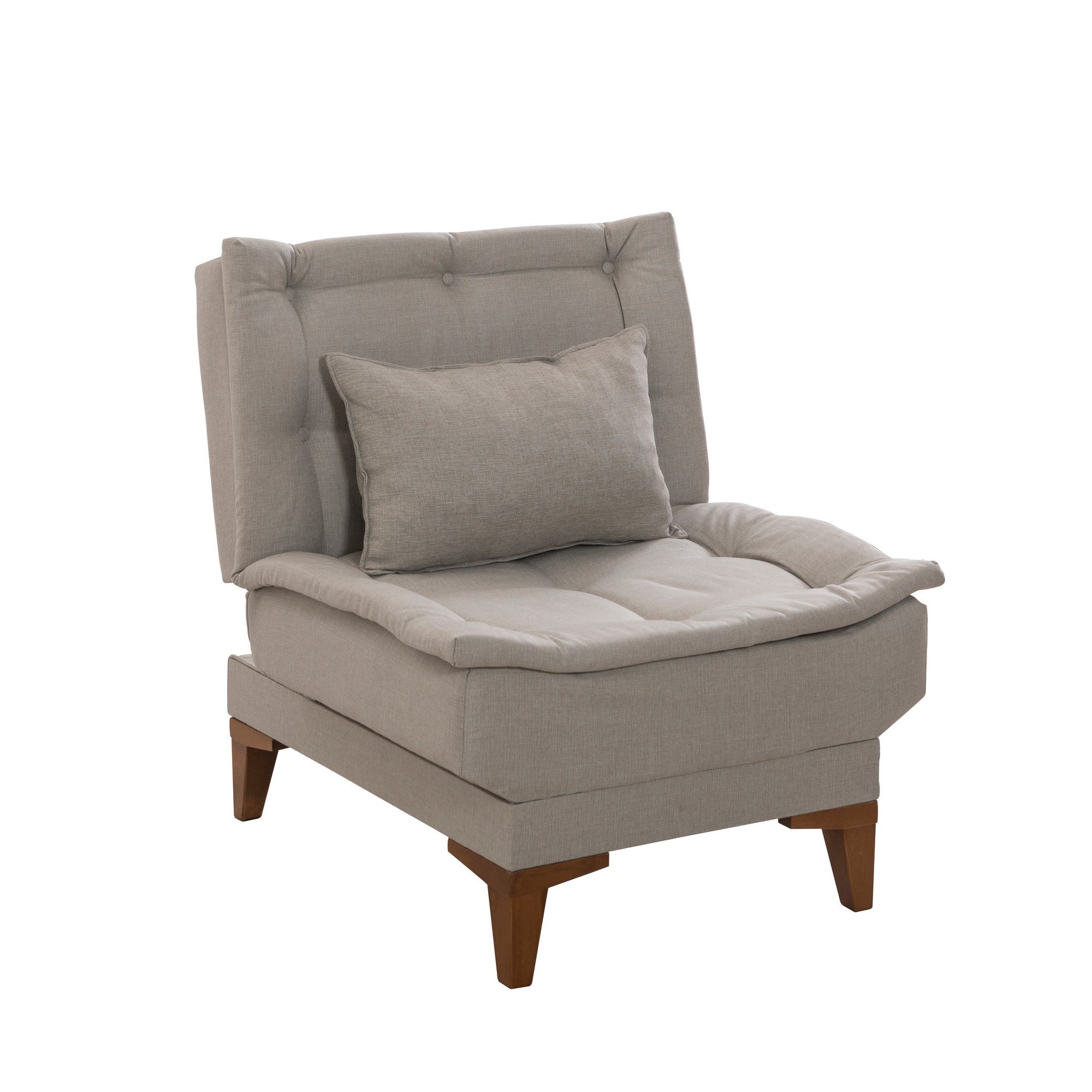 Ensemble Fauteuil et canapé 3 places convertible Lefkadao Tissu Blanc crème