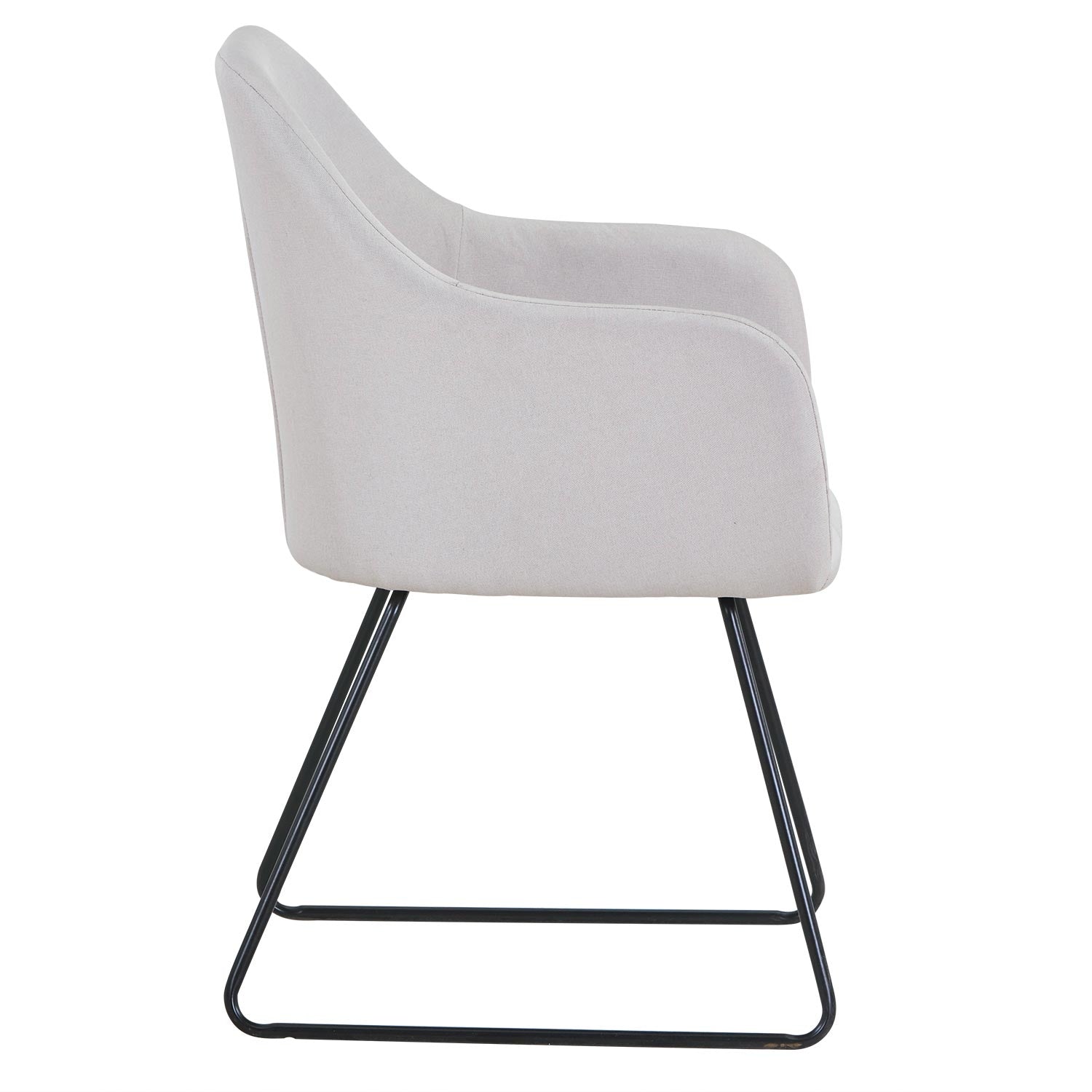 Chaise / Fauteuil Epok Métal Noir et Tissu Beige