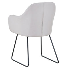 Chaise / Fauteuil Epok Métal Noir et Tissu Beige