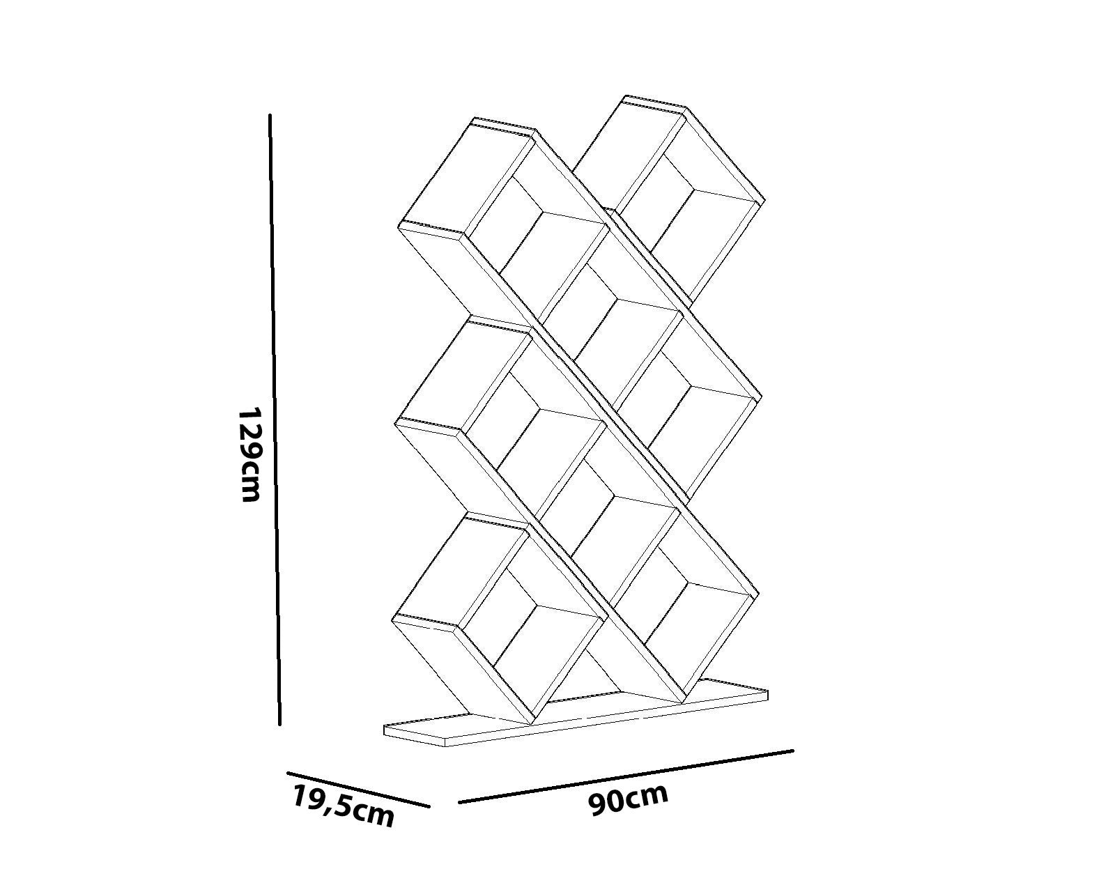 Étagère bibliothèque Cubicus H129 cm Mélaminé Blanc