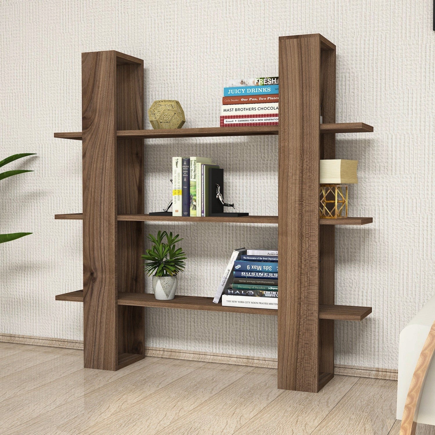 Étagère bibliothèque Infans 120cm Bois Noyer