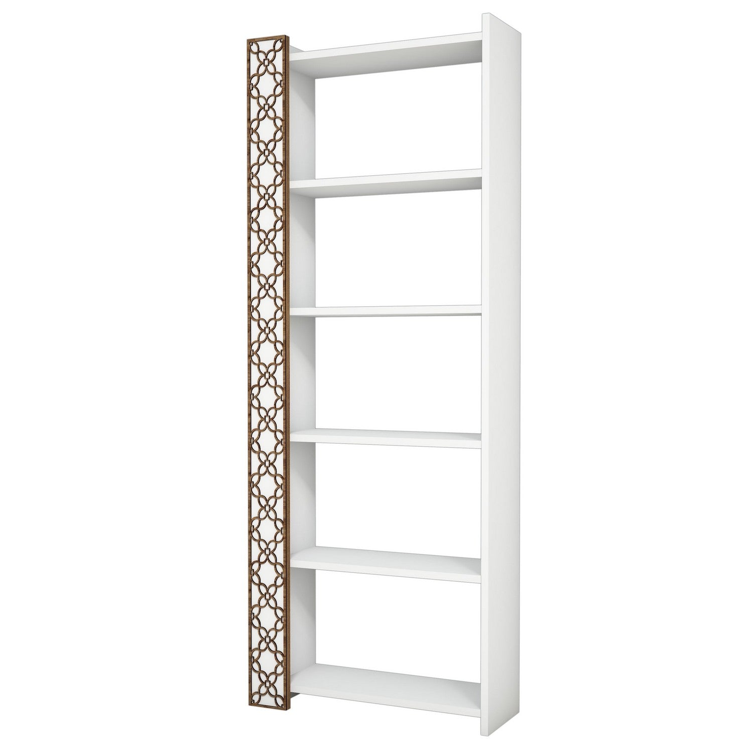 Étagère bibliothèque Oppidanus L64cm Blanc et Bois naturel