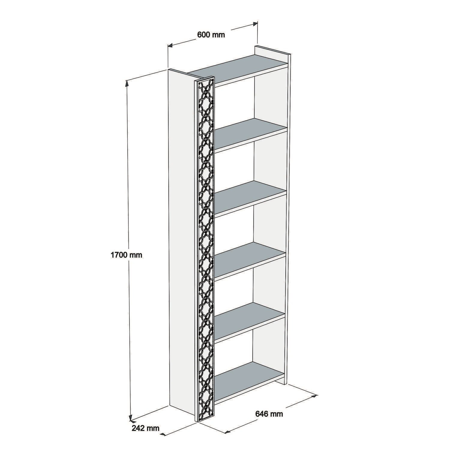 Étagère bibliothèque Oppidanus L64cm Blanc et Bois naturel