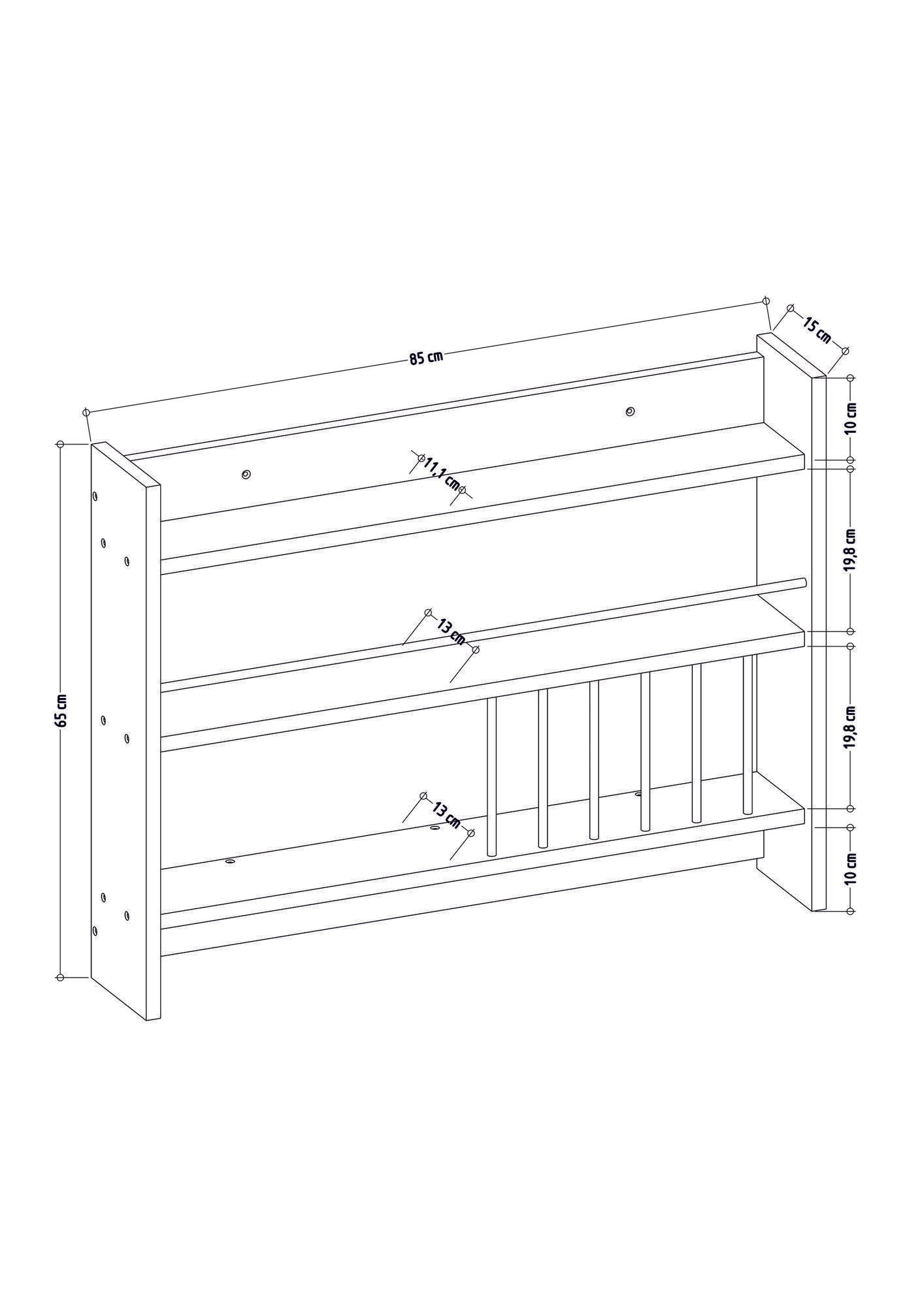 Étagère murale de cuisine Masumi L85xH65cm Anthracite