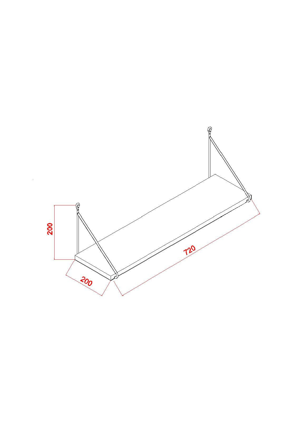 Étagère murale Escalado L72xH20cm Bois et Métal Blanc