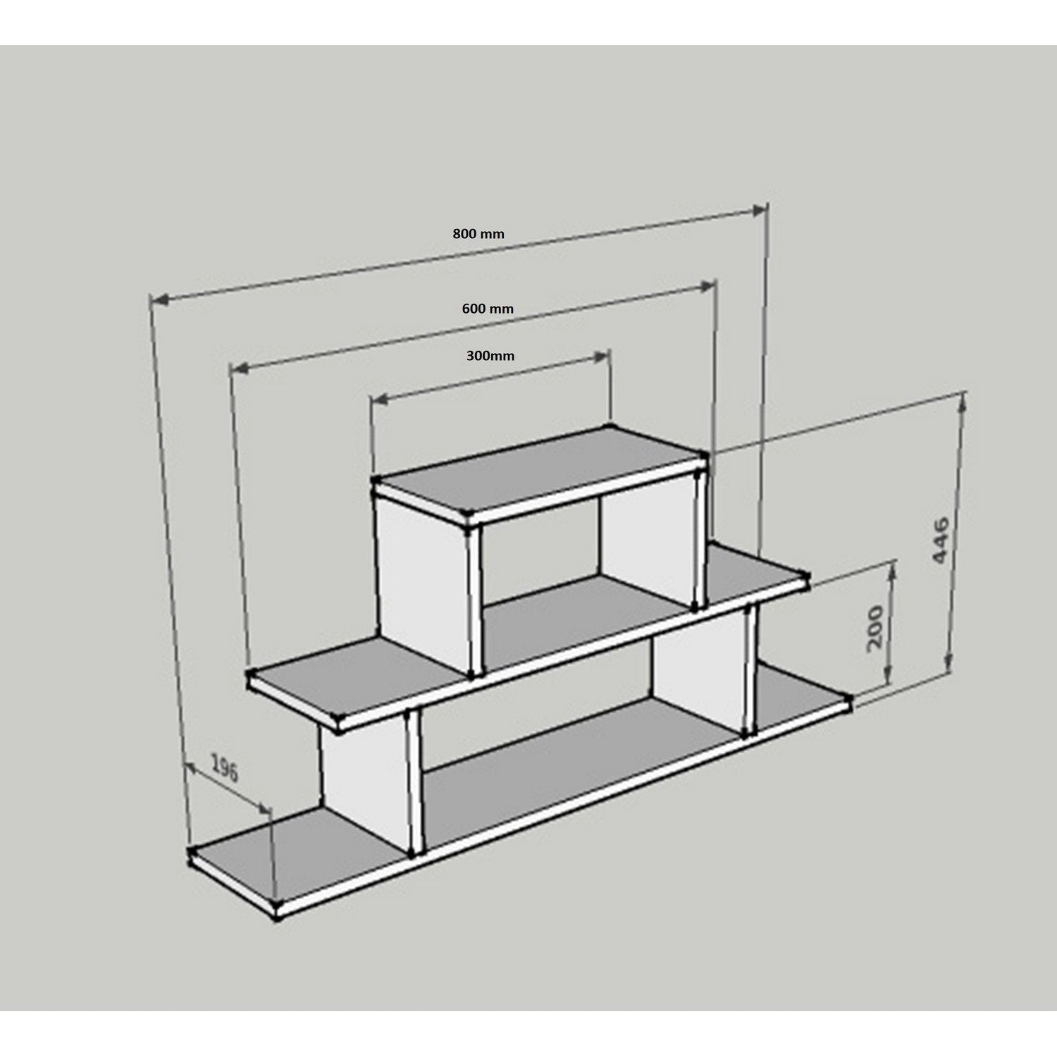 Étagère murale Latvala L80xH44,6cm Bois foncé