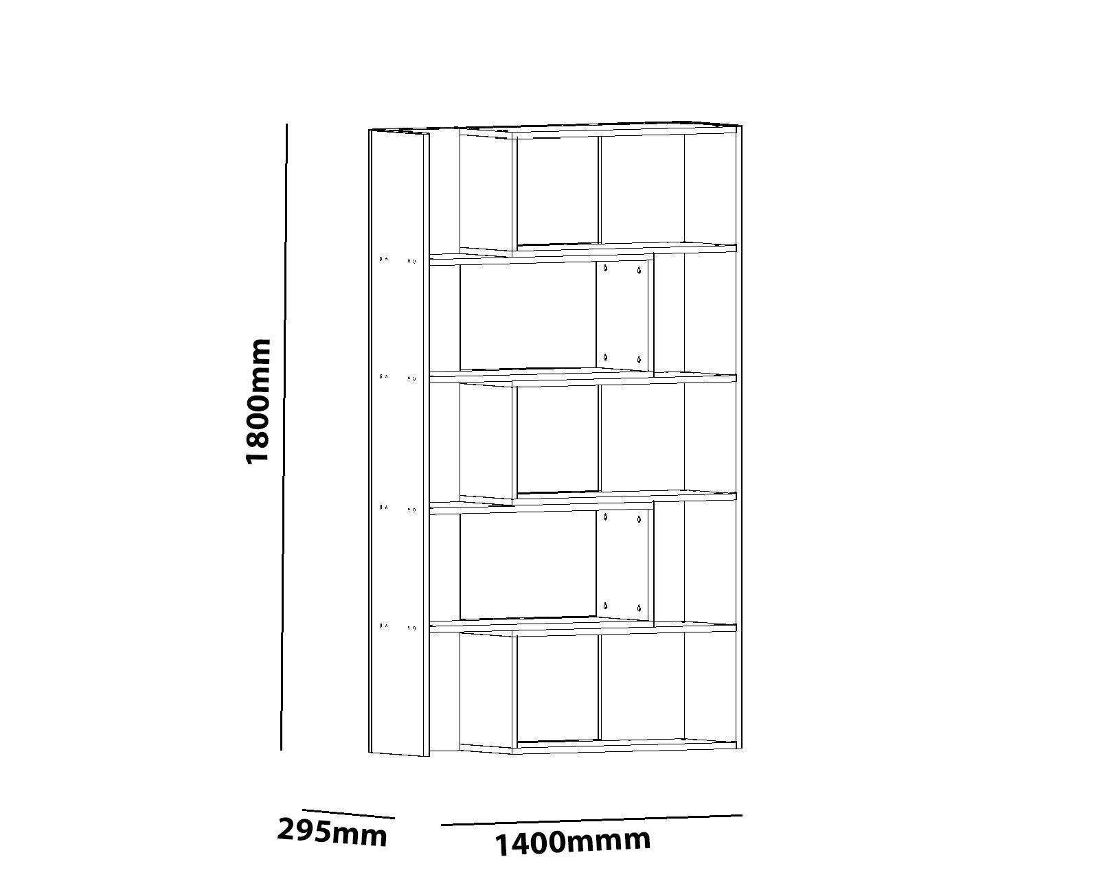 Etagères bibliothèque Cécile L140xH180cm Blanc