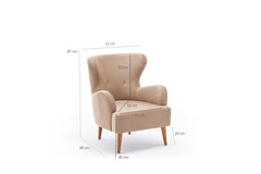 Fauteuil classique Goat Velours Blanc crème