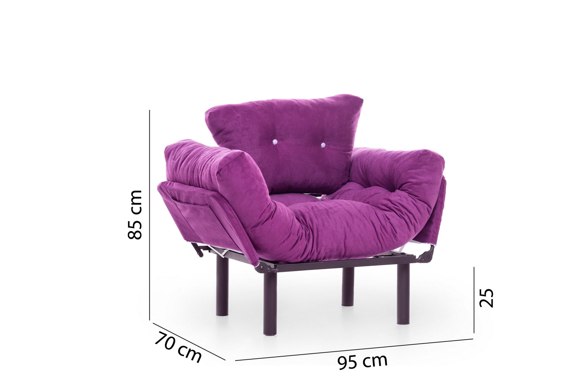 Fauteuil convertible Tresa Tissu Violet