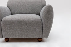 Fauteuil Irek Tissu Gris clair