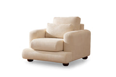 Fauteuil Jarek Velours côtelé Beige