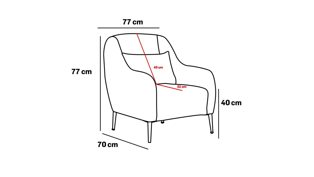 Fauteuil pied doré Juanita Tissu Gris