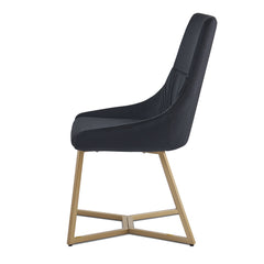 Ensemble de 2 chaises velours noir Foldie