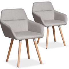 Lot de 2 chaises / Fauteuils scandinaves Frida Tissu Beige