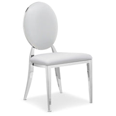 Lot de 2 chaises médaillon Sofia Simili Blanc