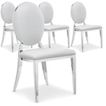 Lot de 4 chaises médaillon blanches