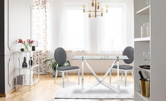 Lot de 2 chaises médaillon Sofia Simili Gris