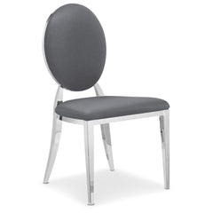 Lot de 2 chaises médaillon Sofia Simili Gris