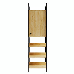 Garde-robe style industriel Mirri L50cm Métal Noir et Bois Chêne clair