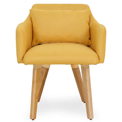 Lot de 2 fauteuils scandinaves Gybson en tissu jaune