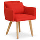 Fauteuil scandinave Gybson en tissu rouge