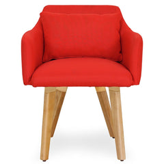 Fauteuil scandinave Gybson en tissu rouge