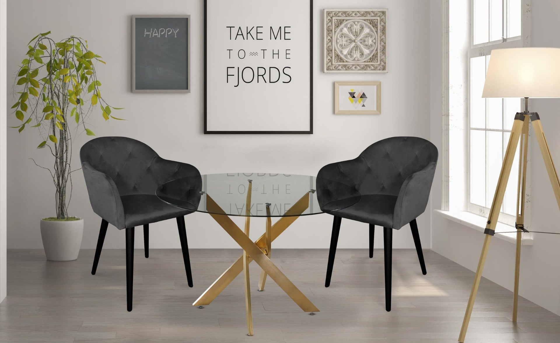 Chaise / Fauteuil Honorine Velours Noir