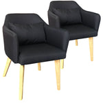 Ensemble de 2 fauteuils scandinaves Dantes en tissu noir