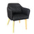 Fauteuil scandinave Dantes en tissu noir avec accoudoirs