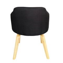 Fauteuil scandinave Dantes en tissu noir avec accoudoirs