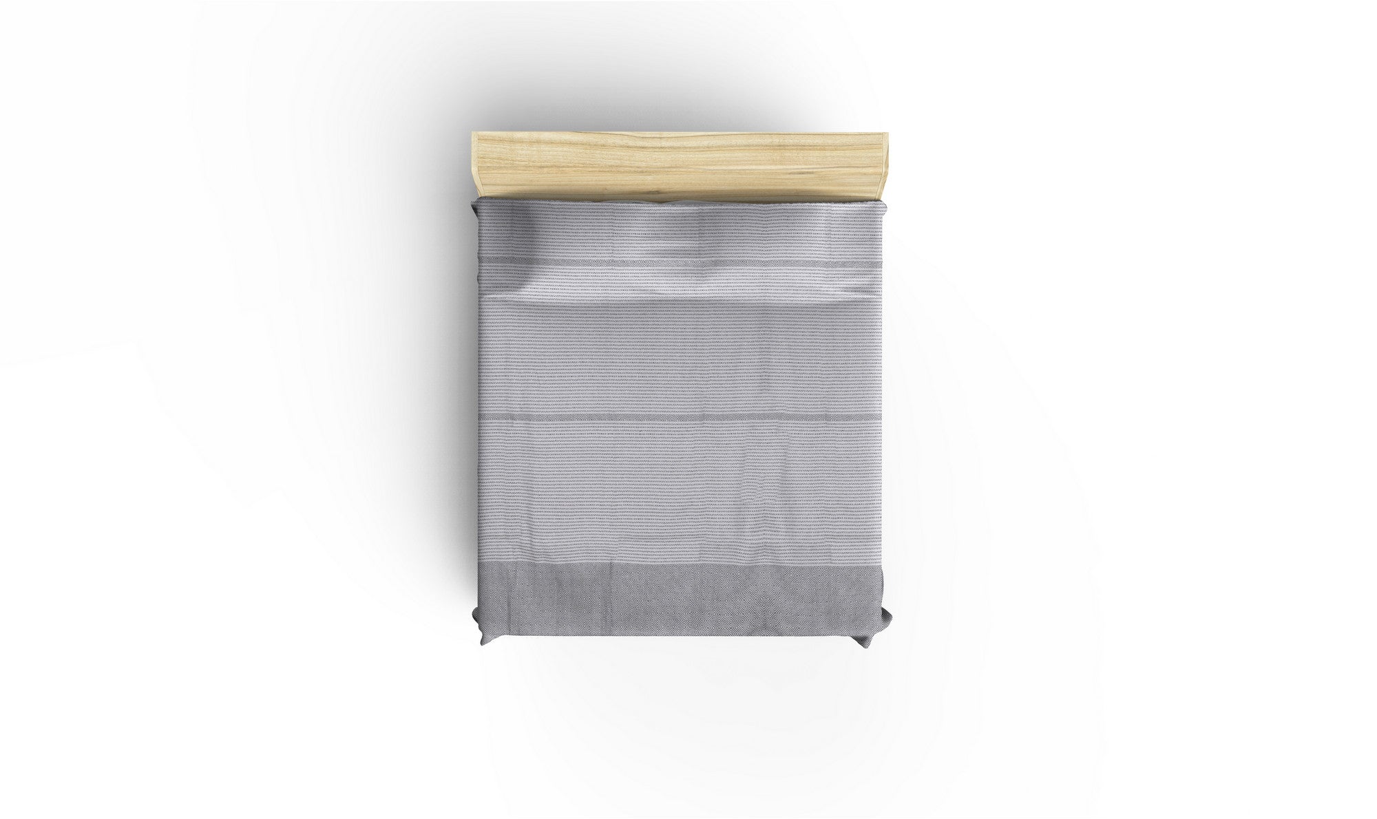 Jeté de lit double Stragulum mix 220x240cm Coton motifs franges Anthracite et Blanc