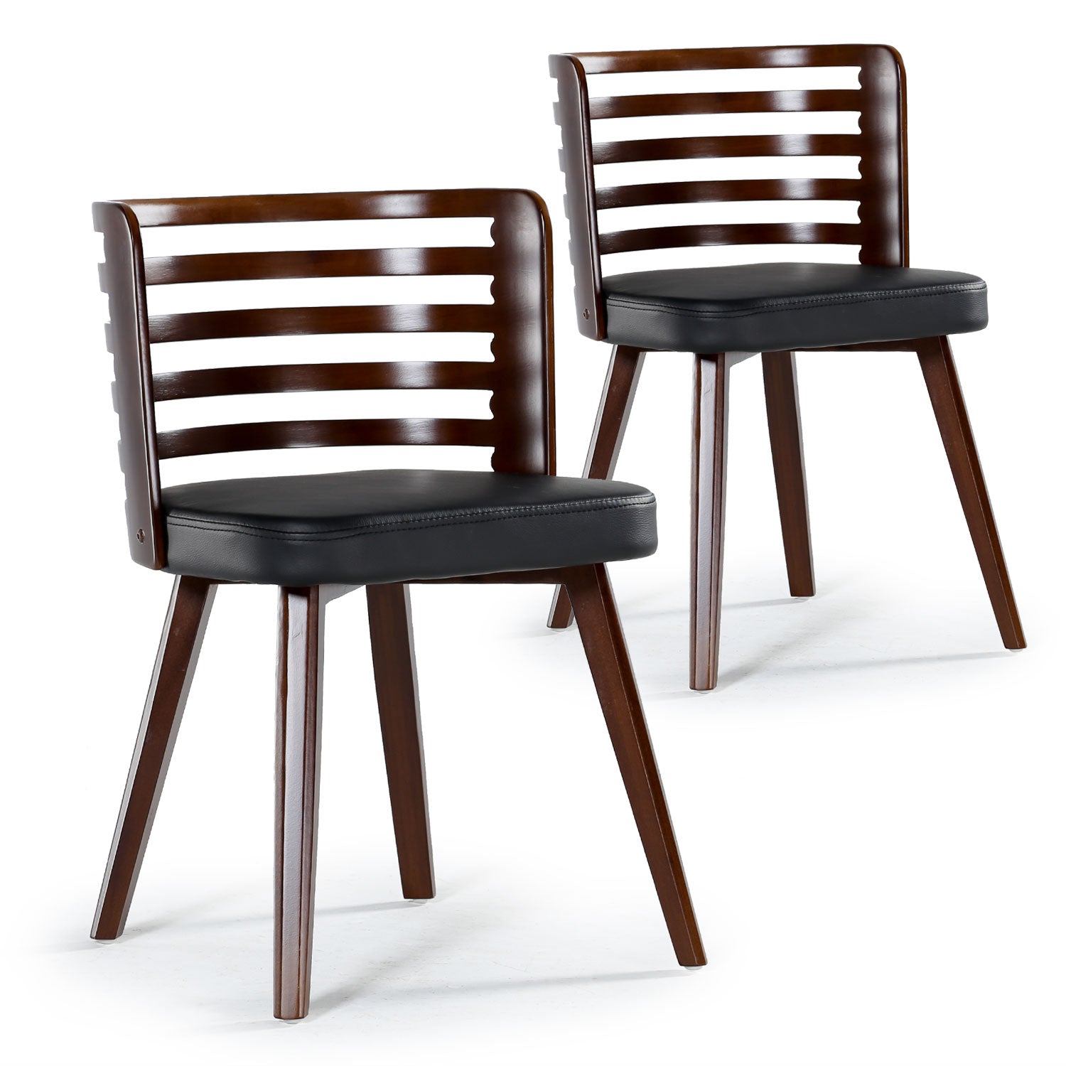 Lot de 2 chaises scandinave Koxy bois noisette et Noir
