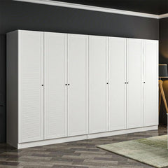 Armoire 7 portes Kuta L315xH190cm Bois Blanc