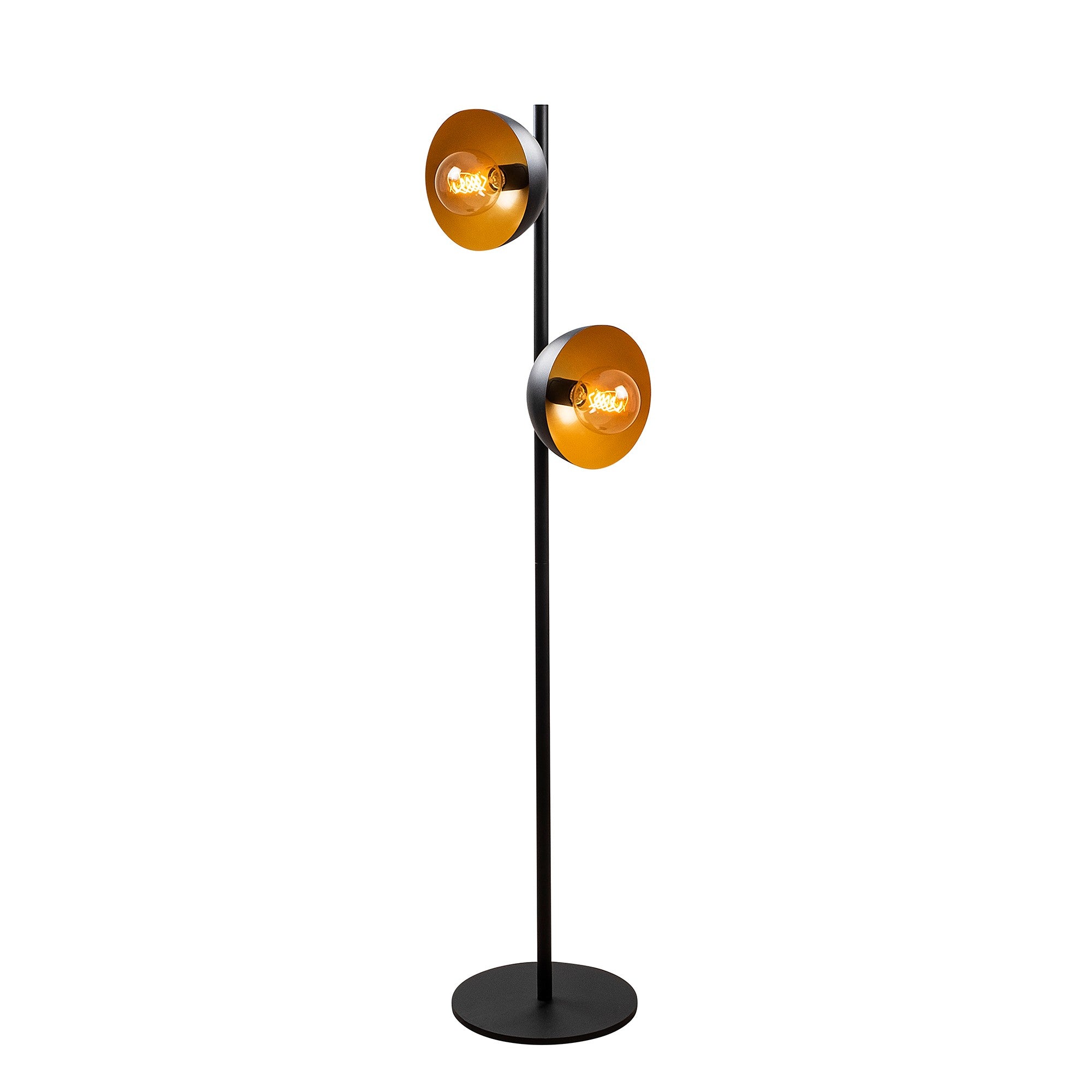 Lampadaire 2 ampoules Hikari 131cm Métal Noir et Or