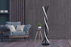 Lampadaire design hélicoïdale Velvet H125cm Métal Noir et LED Blanc