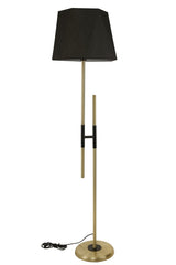 Lampadaire en H Extrudis H165cm Tissu Noir et Métal Noir et Or