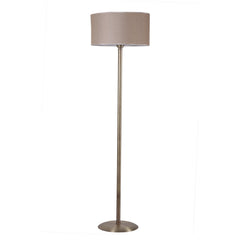 Lampadaire Genzo 155cm Tissu Beige et Métal Or antique