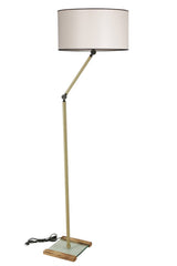 Lampadaire Liam H165cm Métal Or et Tissu Blanc crème