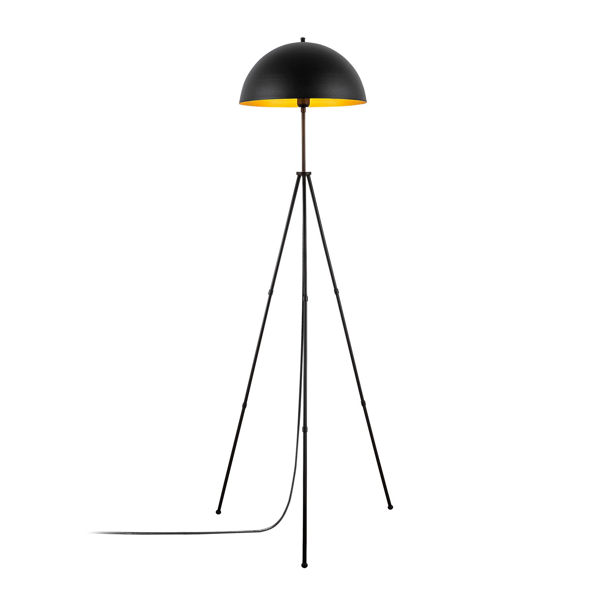 Lampadaire trépied cloche Daoji 170cm Métal Noir