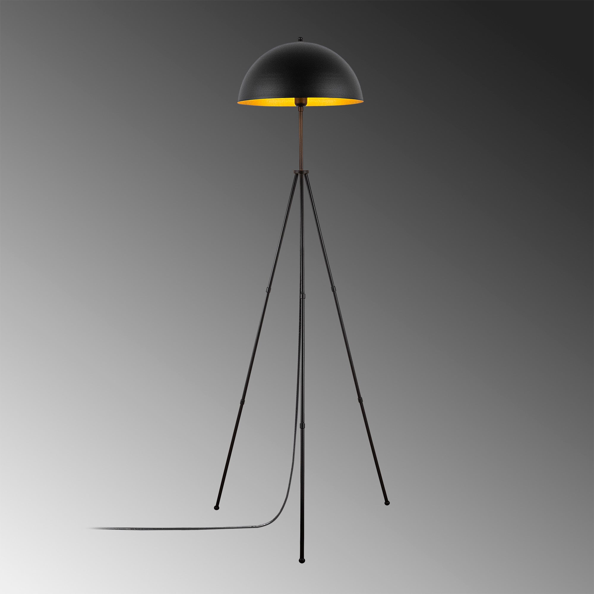 Lampadaire trépied cloche Daoji 170cm Métal Noir