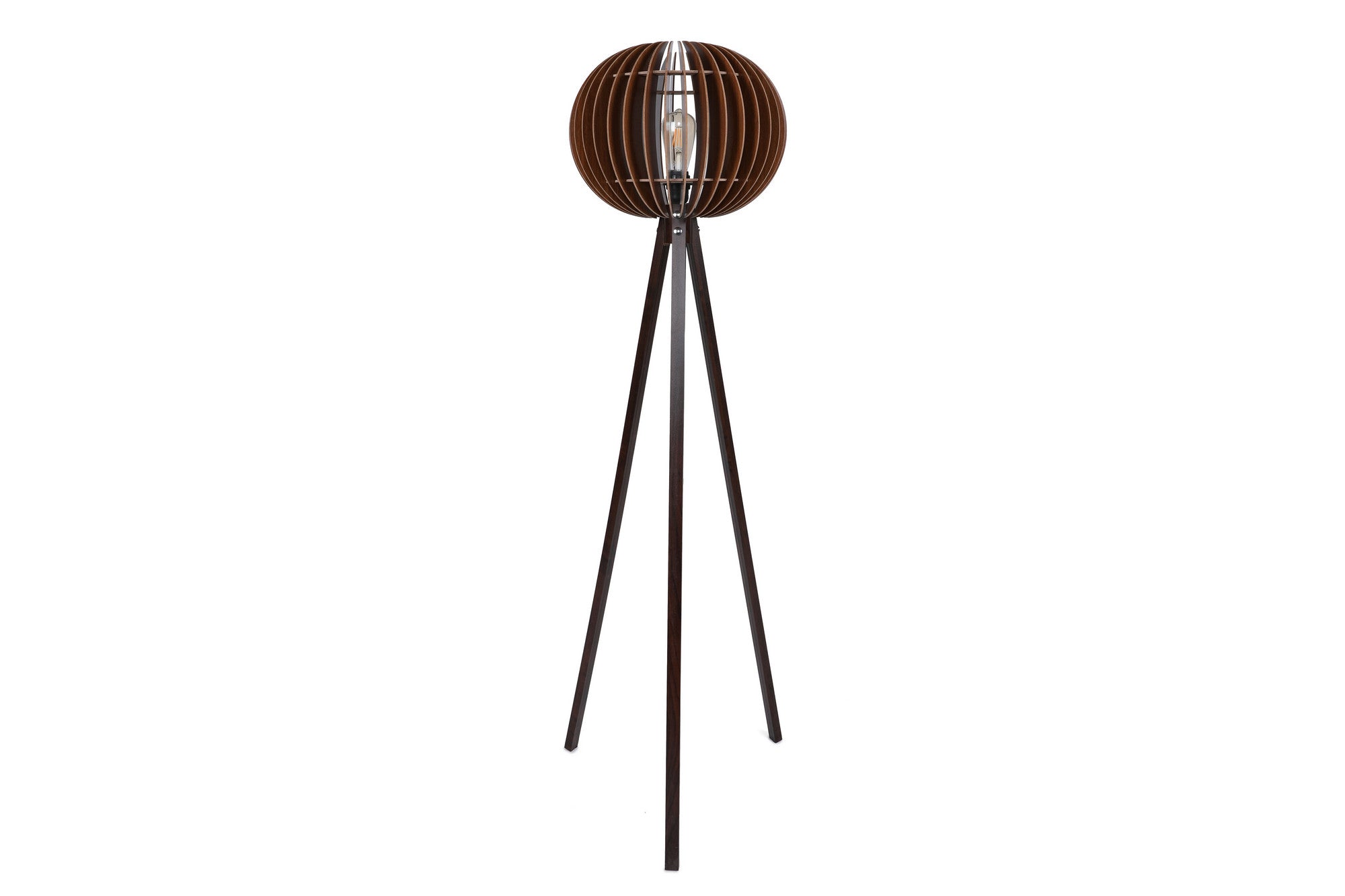 Lampadaire trépied Ventilador H145cm Bois foncé