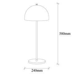 Lampe à poser abat-jour cloche Bell H58 cm Métal Noir