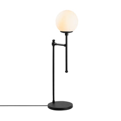 Lampe à poser design Piana Métal Noir et Verre fumé Blanc