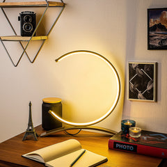 Lampe à poser Forme de lune Thebe H34cm Métal Or