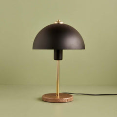 Lampe à poser Morchella H49cm Bois foncé, Métal Noir et Vert