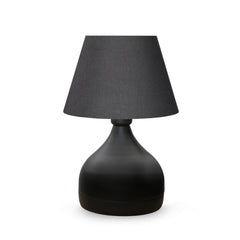 Lampe à poser Ouliope D22cm Métal Noir et Tissu Anthracite