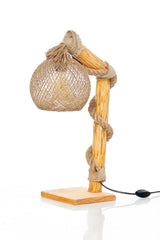 Lampe à poser Tilia H50cm Bois et Jute Naturel